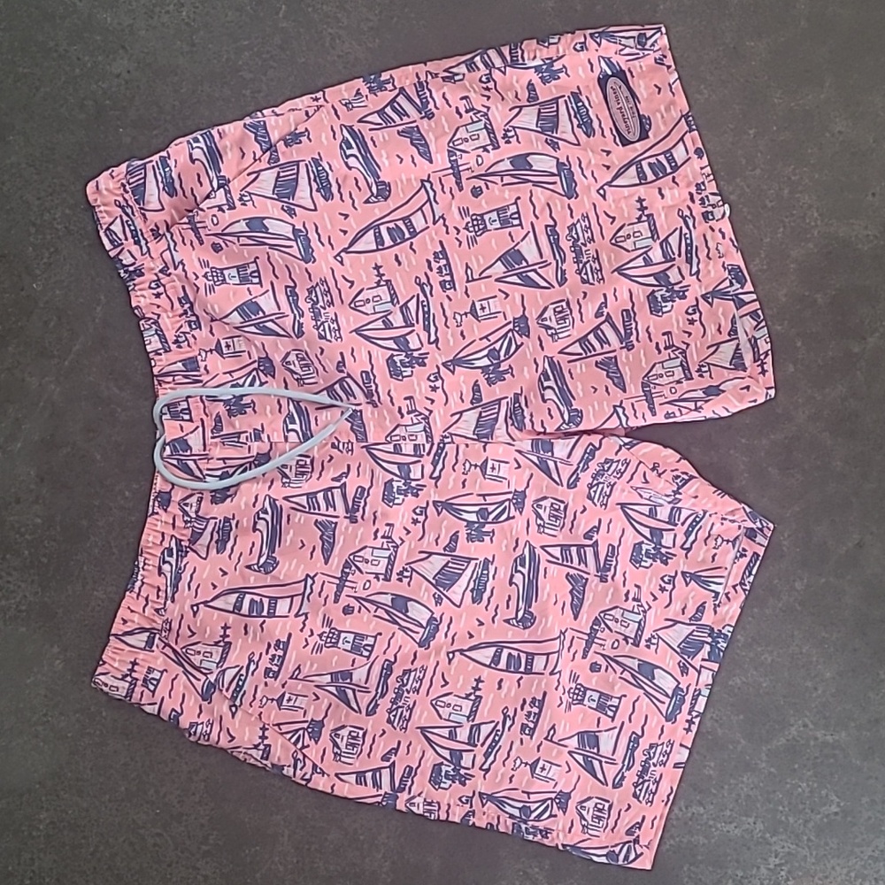 VINEYARD VINES NAUTICAL SAILBOAT PRINT SWIM SHORTS